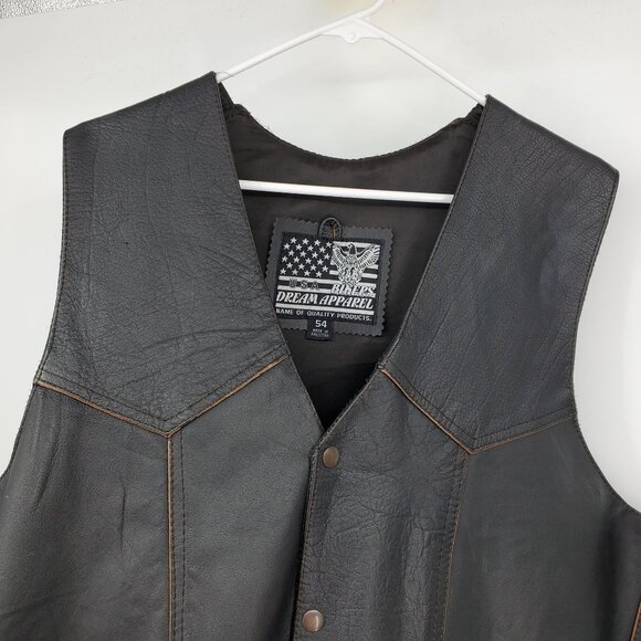 Bikers Dream Apparel Men's Live To Ride Ride To Live Eagle Snap Up Vest Size 54 - Picture 8 of 13